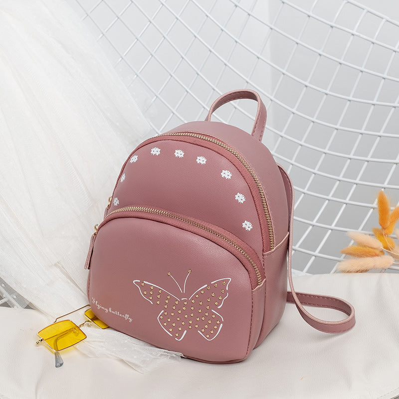 Wholesale Rivet Butterfly Decorative Shell PU Small Backpack